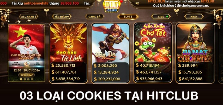 03 loại cookies được cổng game sử dụng